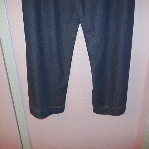 Lee Women's Wide Leg Trouser Jeans Size 16 Dark Wash High Rise Drapey 36x30 NWT - Picture 10 of 13